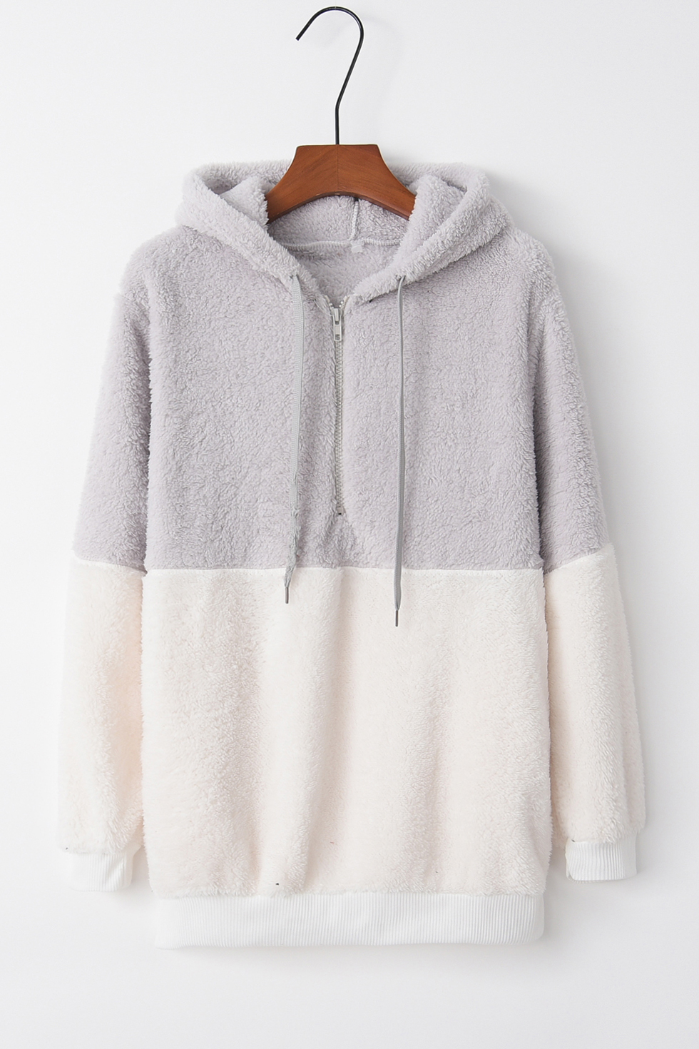 zip up fluffy hoodie