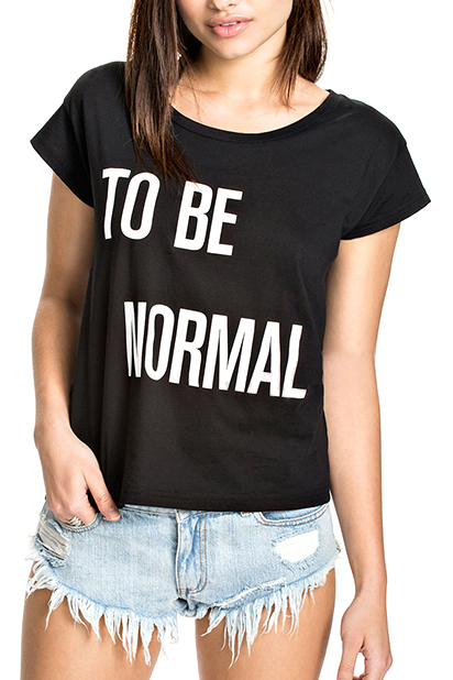 

Black Short Sleeve Letter Print Crop T-Shirt