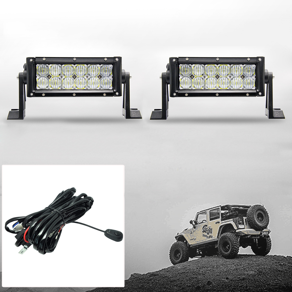 2x 7INCH 36W CREE LED Work Light Bar Offroad Driving Lamp 4WD ATV Flood SUV UTE