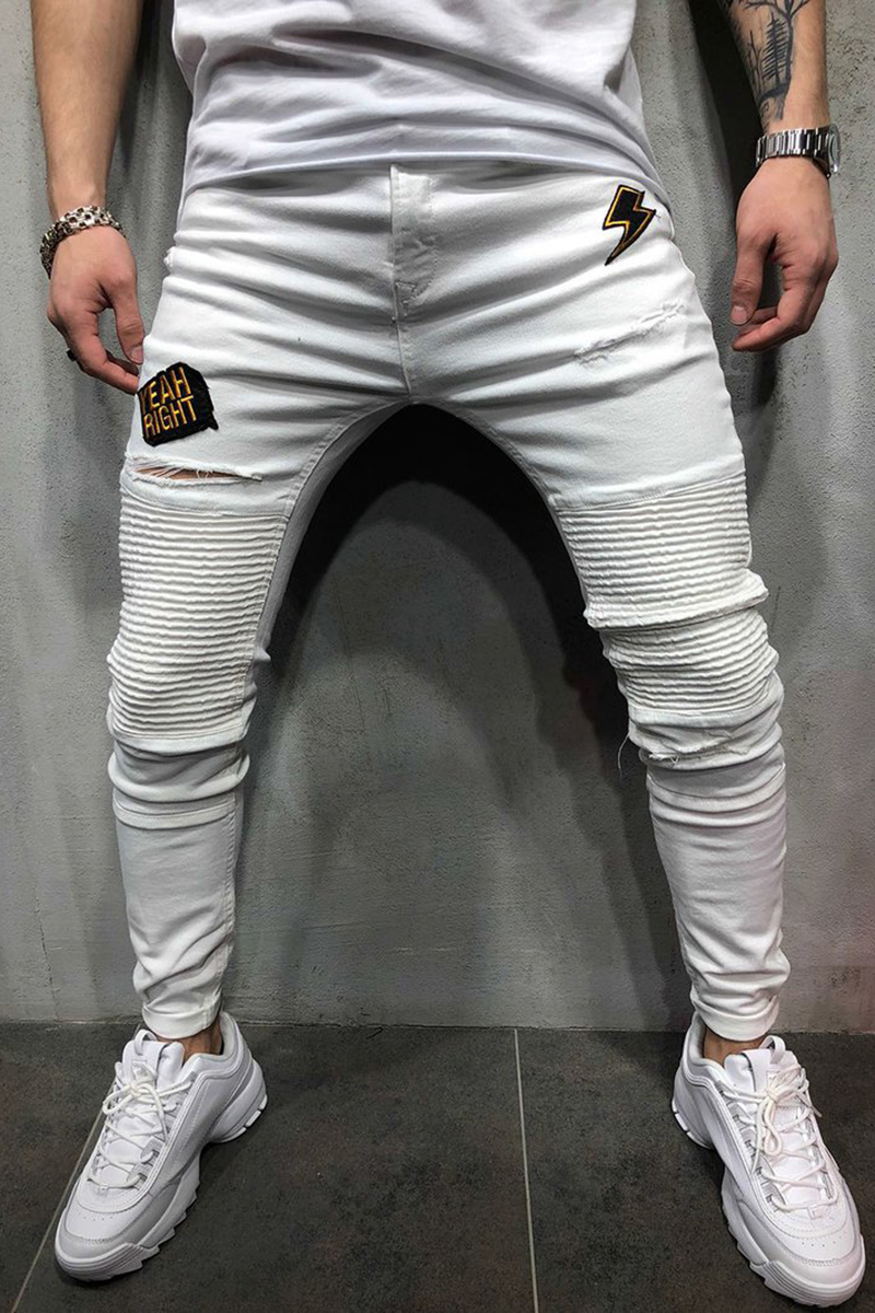 stylish white jeans men