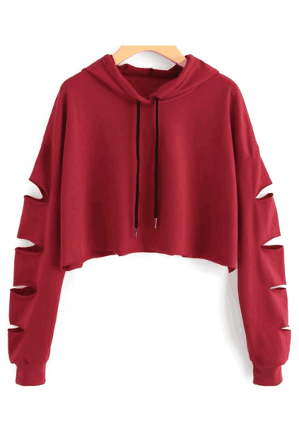ripped cropped hoodie