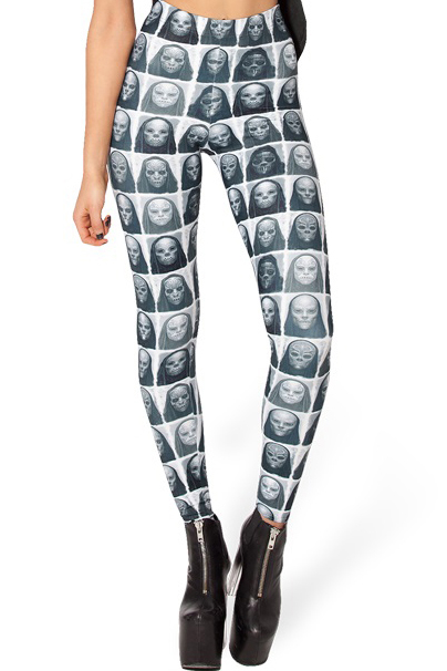 

Various Horrific Mummy Picture Collections Pattern Elastic Leggings, Black