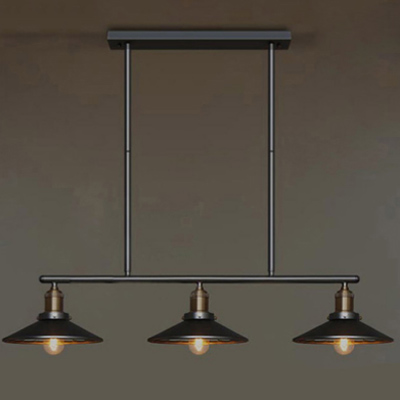 

Linear Industrial Style Chandelier with 3 Light