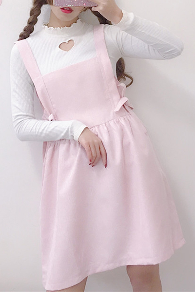 pink overall dress