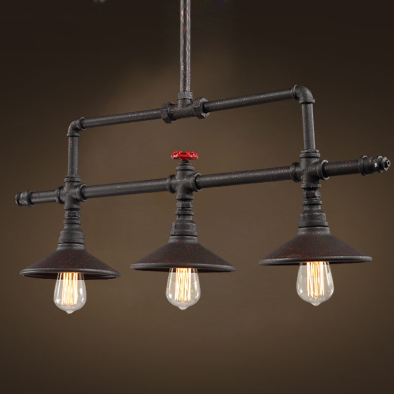 

Age Iron 3 Light Linear Chandelier in Pipe Style