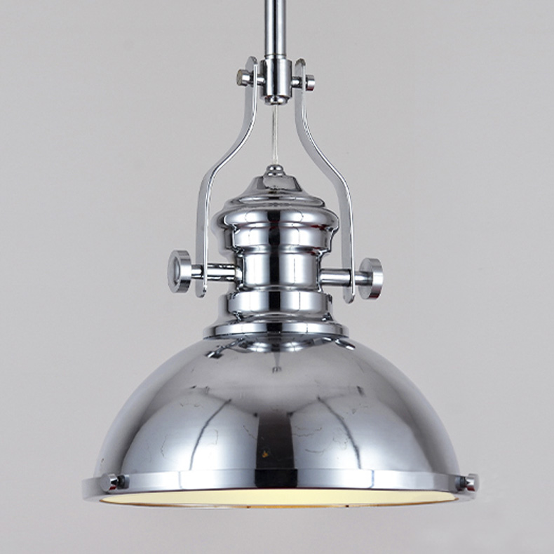 

Polished Nickel 12'' Wide One Light Pendant in Industrial Style