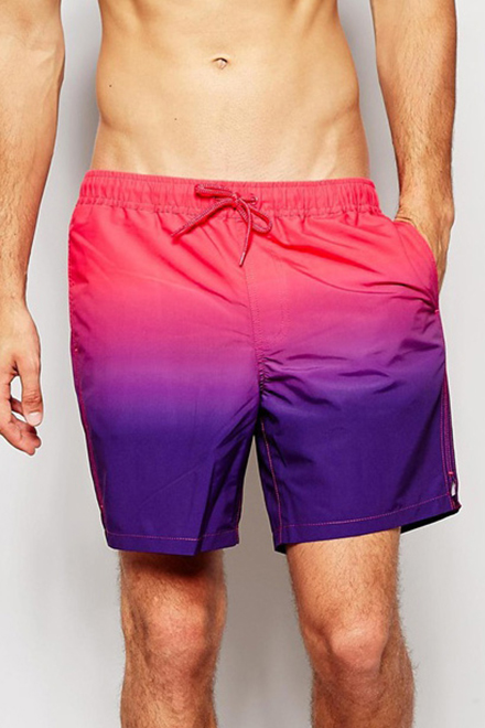 LSJYY Fashion Mens Beach Shorts,Pink and Purple Fire Swim Trunks Gym Shorts