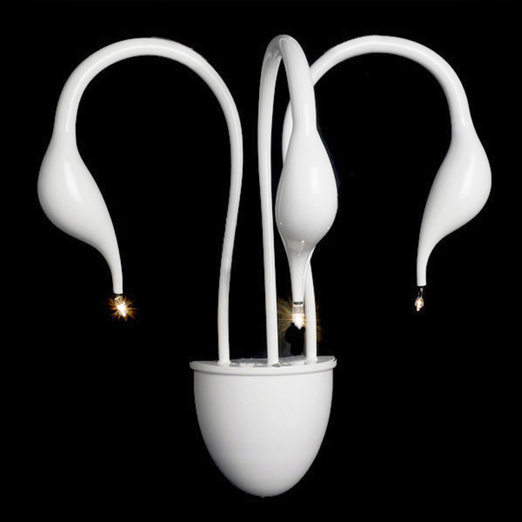 

Contemporary Whimsical Design Three Lights LED Swan Wall Lamp