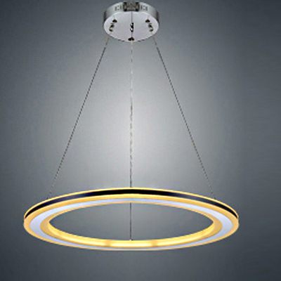 

20" Black Pratical Simple LED Round Pendant in One Tier