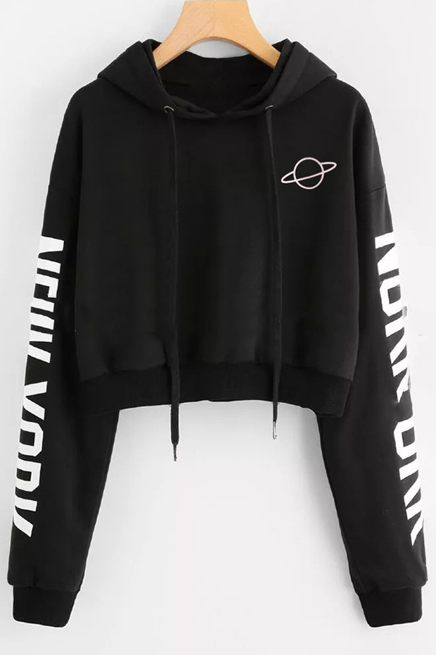 open chest cropped hoodie