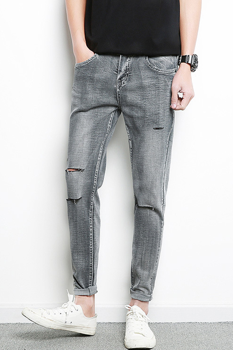 light grey ripped jeans