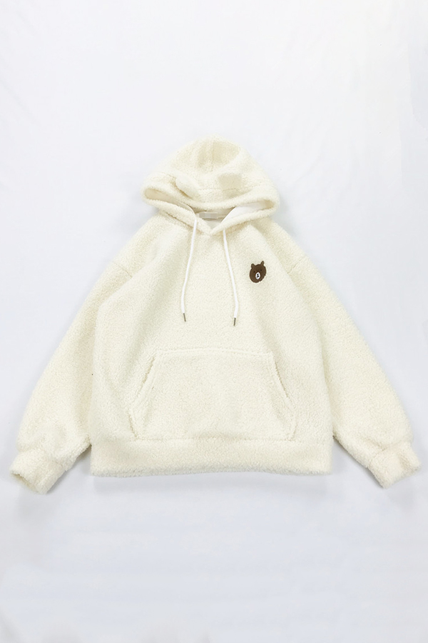 beige fleece hoodie