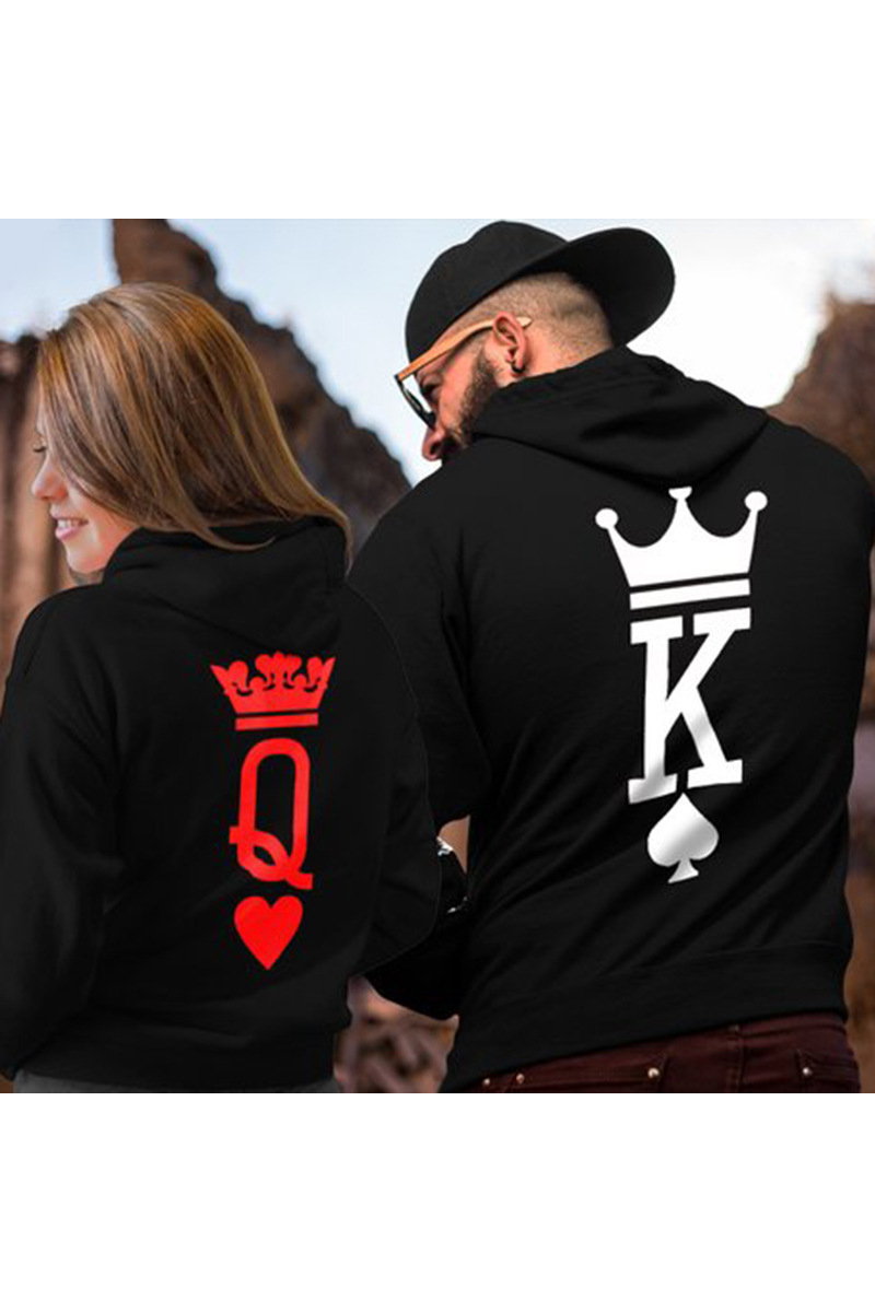 red and black king and queen hoodies