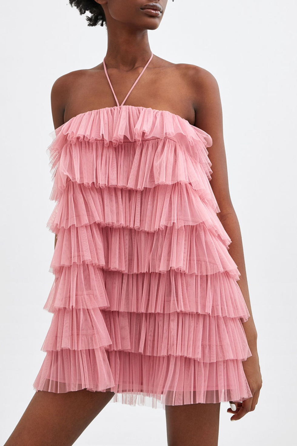 pink layered dress