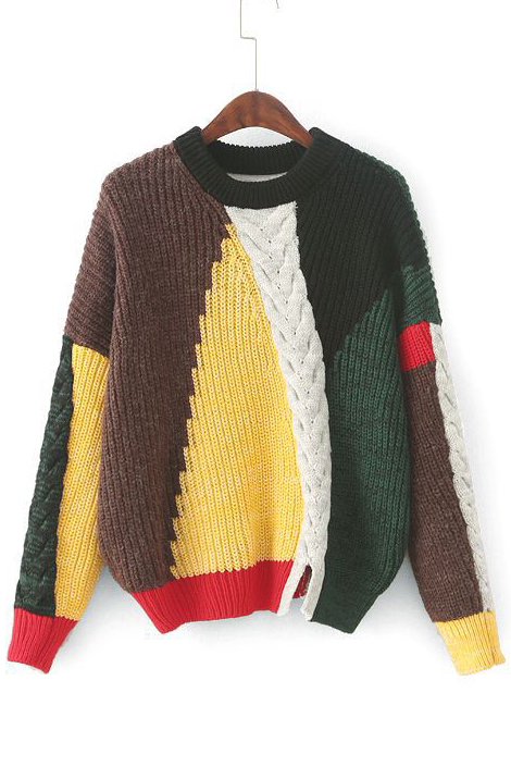 Колор блок свитер