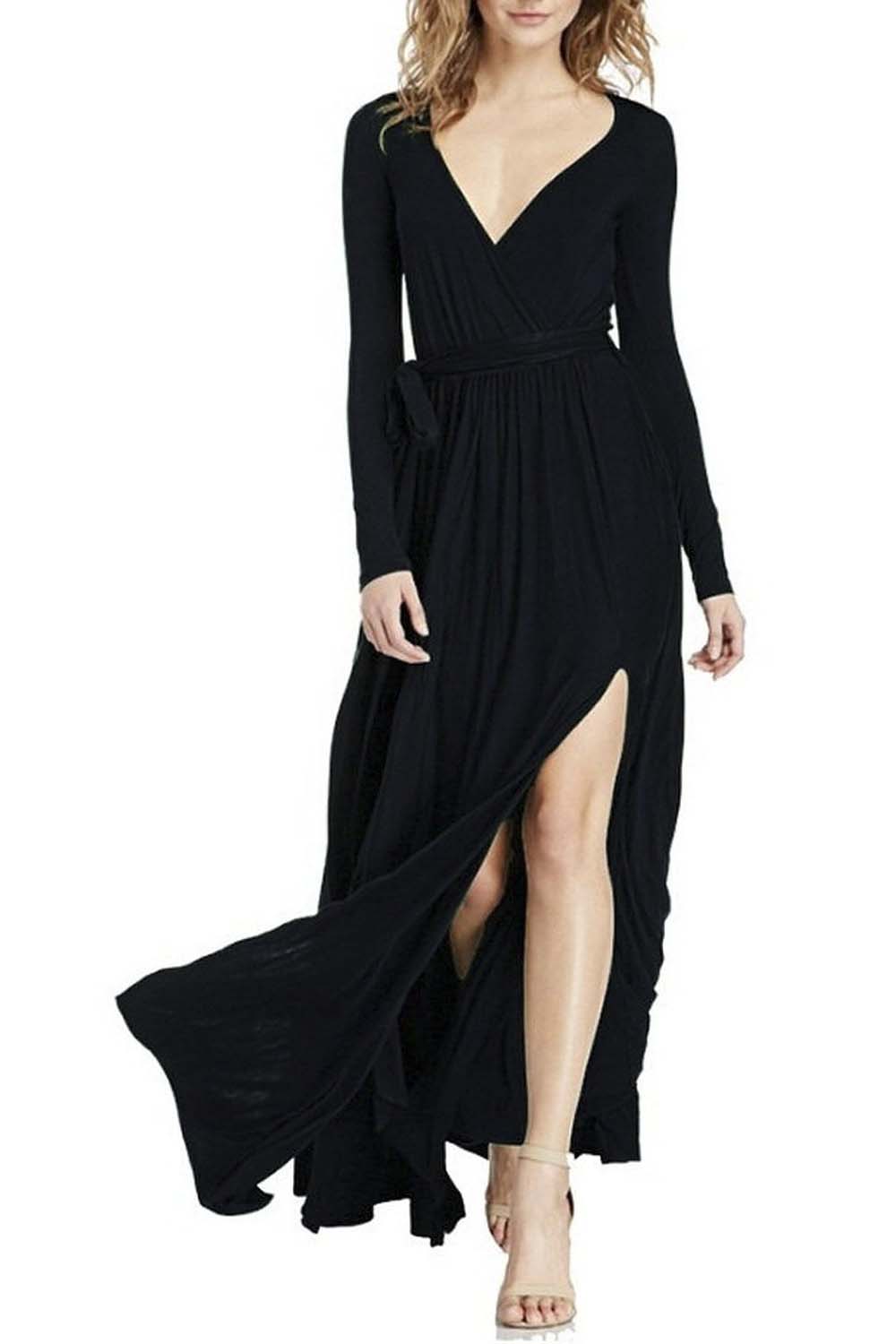 long sleeve party maxi dress