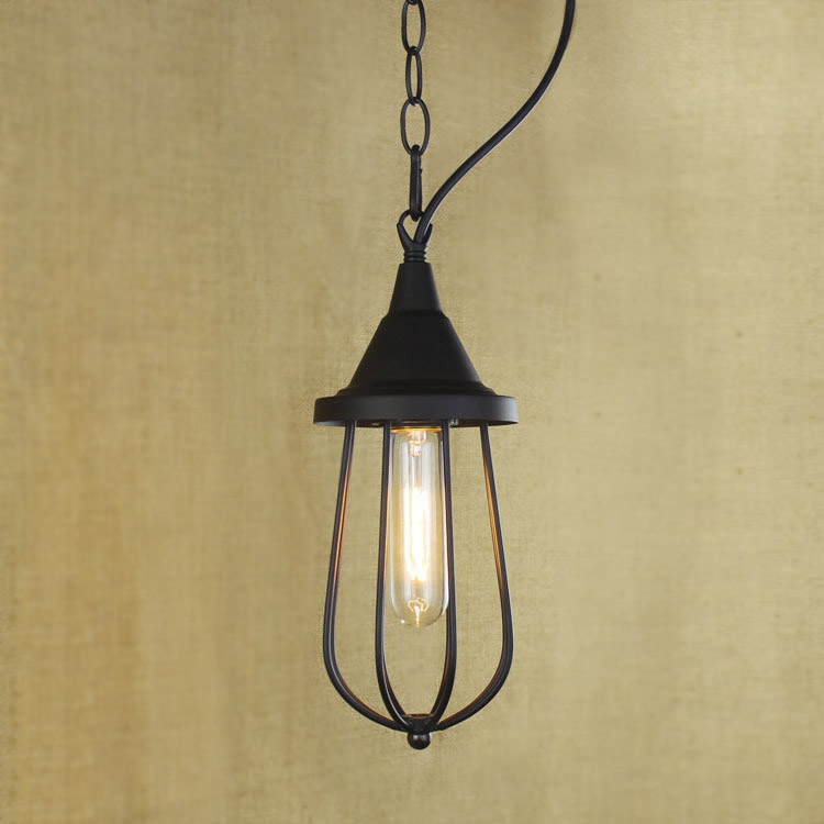 

Indoor Simple One Light Slatted Cage Pendant Light