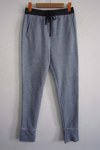 

Fashion Leisure Contrast Drawstring Waist Skinny Joggers Pants, Blue