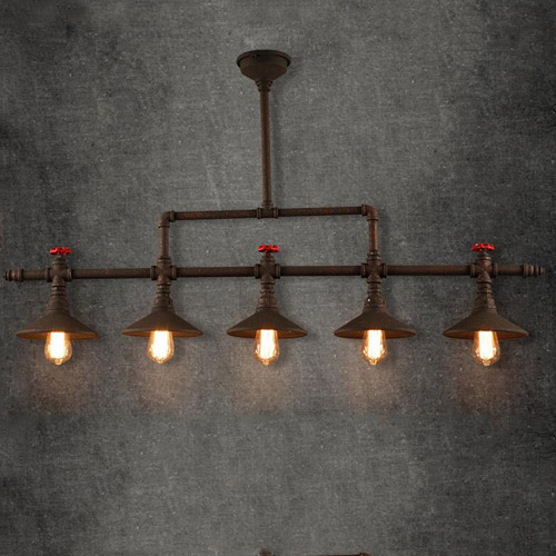 

5 Light Large Pipe Linear Chandelier
