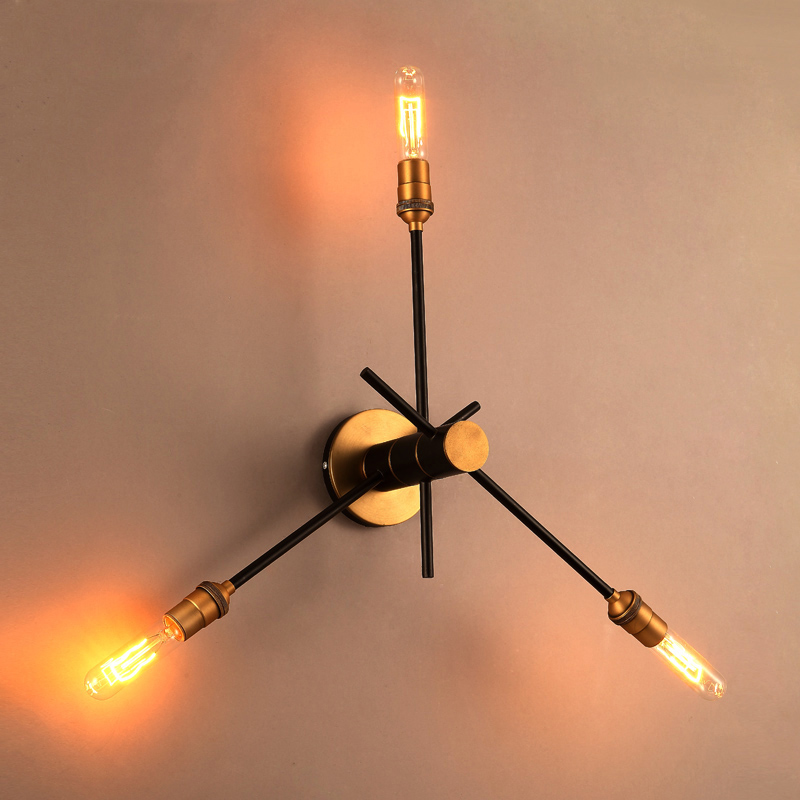 

Brass Finished 3 Lt Hallway Wall Lamp with Rotating Arms