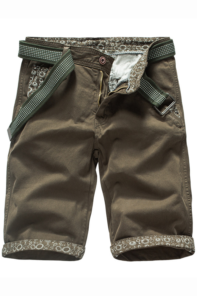 khaki tailored shorts