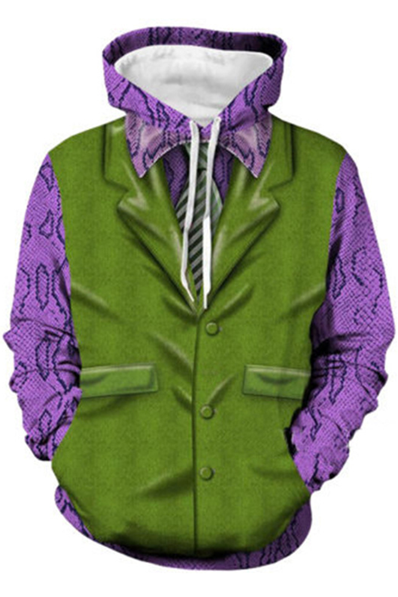 purple and green sweatshirt