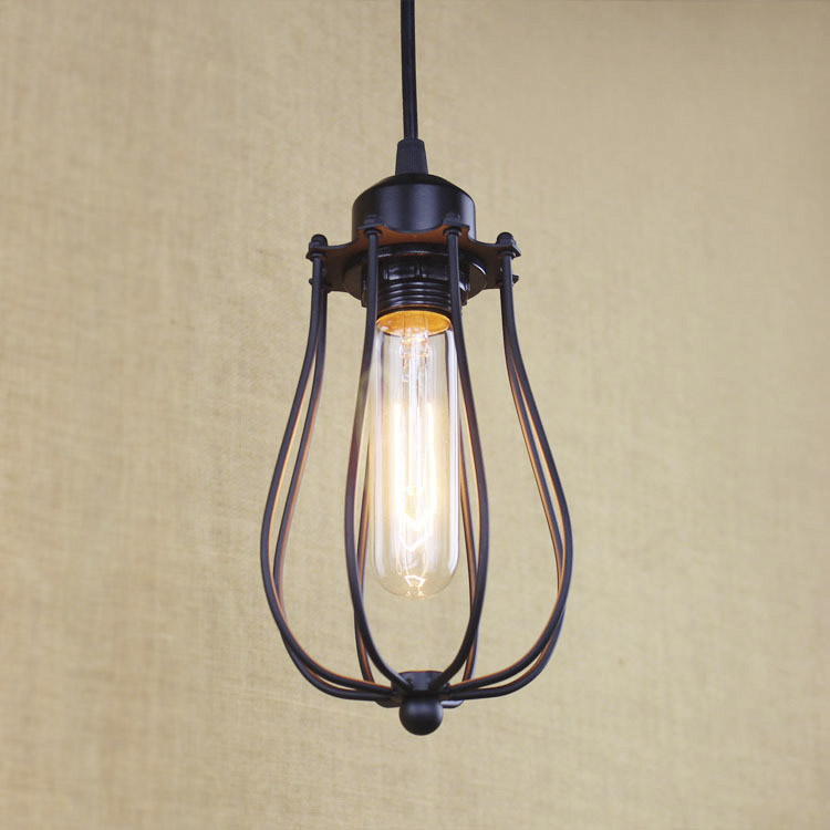 

Simple Bulb Style Wire Guard Industrial Iron Pendant