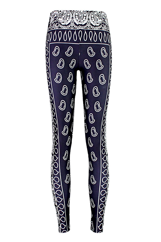 

Women's Digital Print Ankle Length Leggings, Black