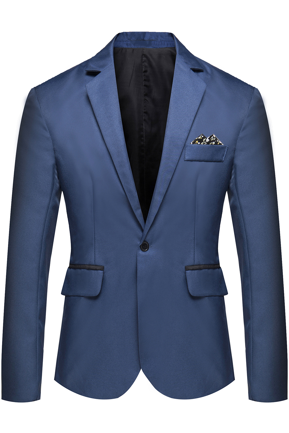 Winwinus Mens Solid Casual Notch Lapel Patch Stylish One Button Dress Suit 