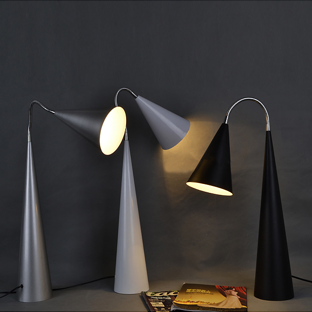 

Soft White Finished 23.6High Cone Shaded Designer Table Lamp