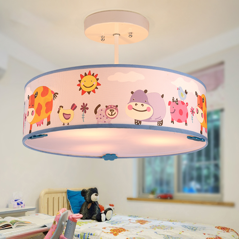 Drum Shade Ceiling Light With Safari, Baby Boy Room Light Fixtures