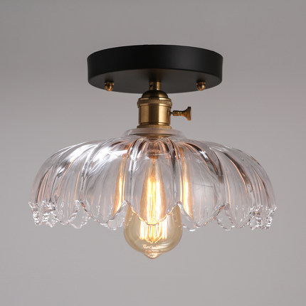 

1 Light Industrial Close to Ceiling Fixture Contemporary Semi Flush