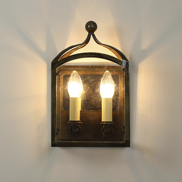 

2-Lite Wall Sconce Light in Antique Bronze