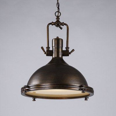 

Round Brushed Bronze Finished Single Light Pendant