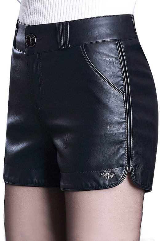 

Women's Fashion Sexy High Waist Leather PU Shorts, Black