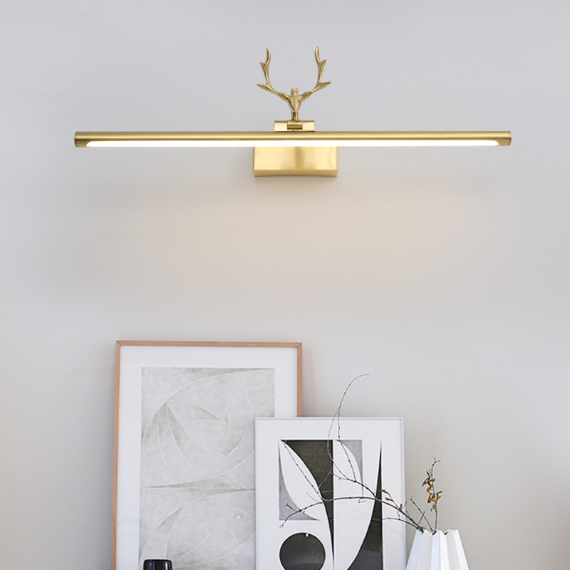 Tubular Vanity Light With Antler Mid Century Modern Adjustable Led Wall Mount Light In Gold Beautifulhalo Com