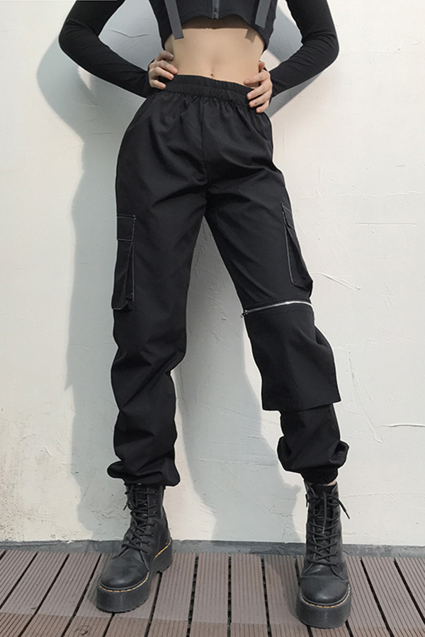 black tapered pants womens