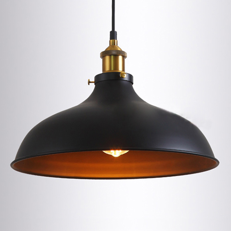 

Industrial Single Light Foyer Metal Pendant In Black