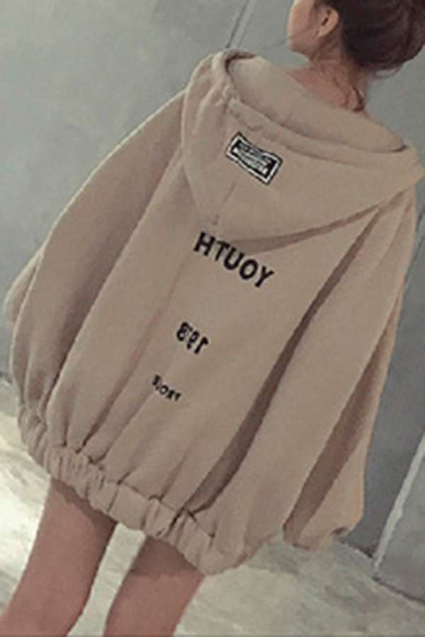 QingFan Fashion Tragic Youth 1978 Letter Womens Loose Hooded Large Size Zipper Thickening Plus Velvet Sweater Pockets 