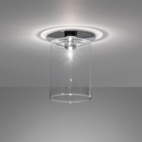 

6.7High Clear Stunning Glass Cylinder Shaded Semi-Flush Mount Ceiling