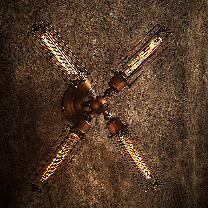 

Antique 4-light Cross Wall Sconce in Industrial Style