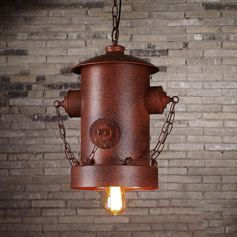 

Weathered Copper 1 Light Industrial Pendant Light with Metal Chain