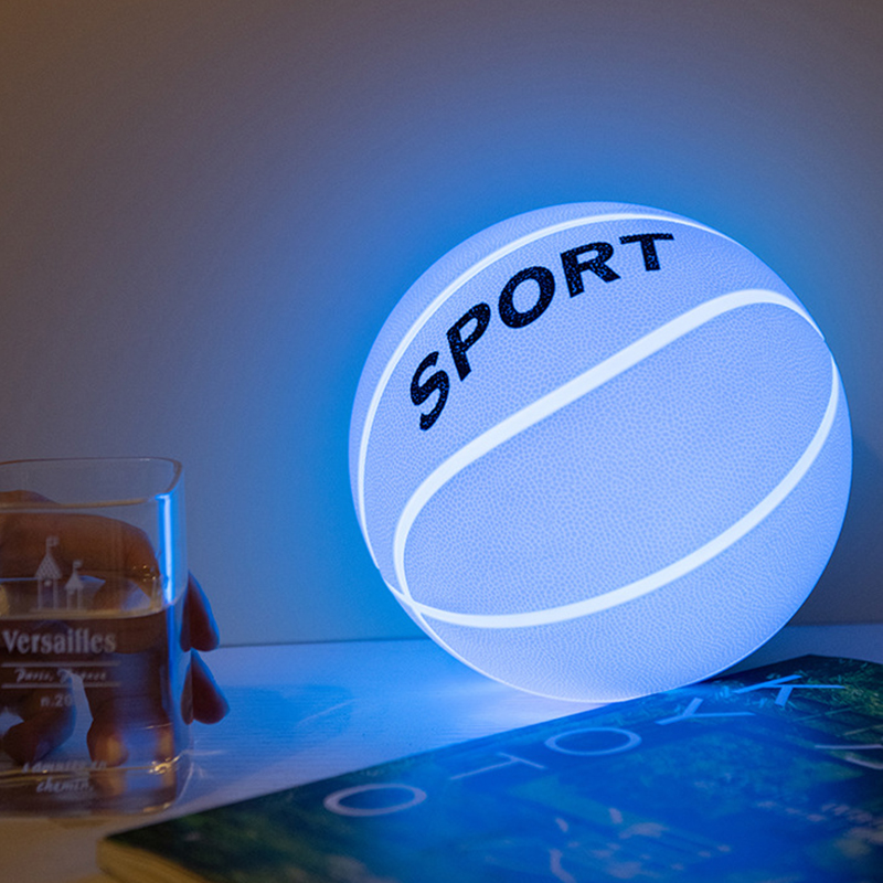 Basketball Boy S Bedroom Night Light Rubber Kids Style Rechargeable Led Nightstand Lighting In Pink Blue Beautifulhalo Com