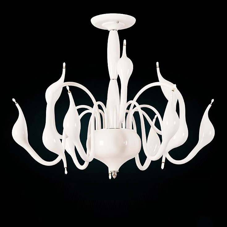 

Modern 12-light LED Swan Chandelier in Three Colors