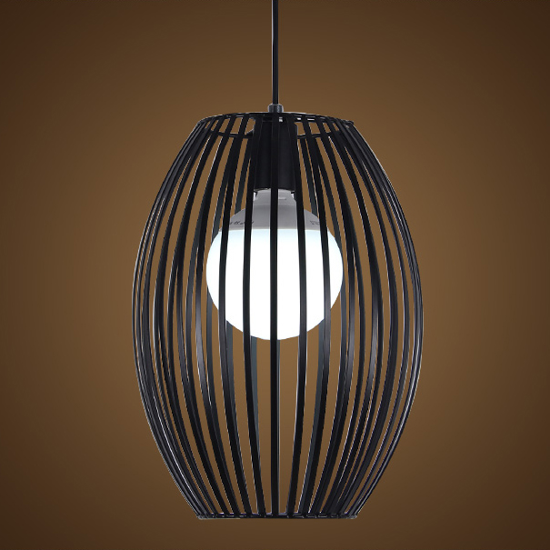 

Single Light Matte Black Wrought Iron Industrial Oval Foyer Pendant