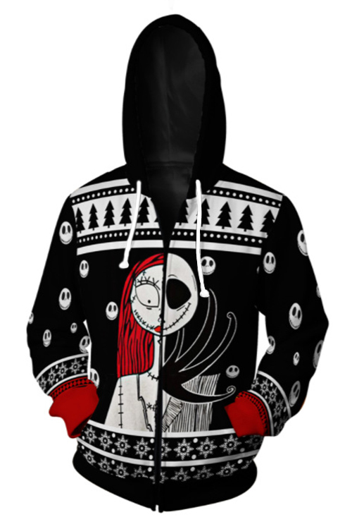 nightmare before christmas zip up hoodie