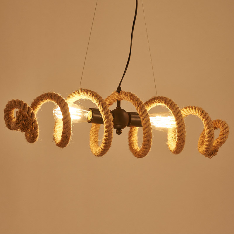 

Industrial Style Double Light Rope Wave Shape Pendant Lighting