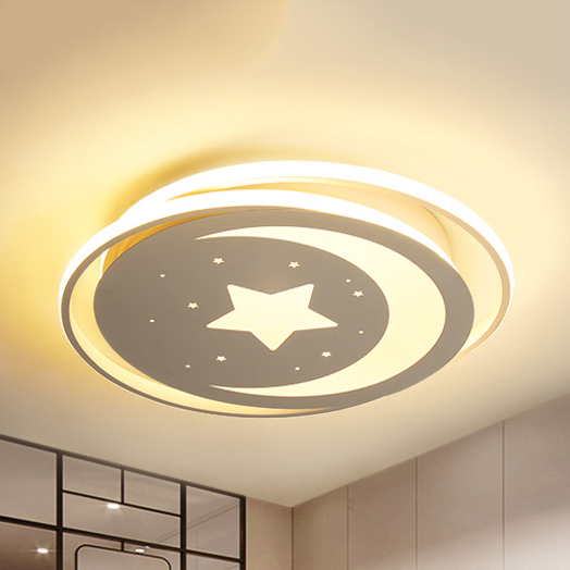 Bedroom Star Moon Ceiling Light Metal Creative Warm White