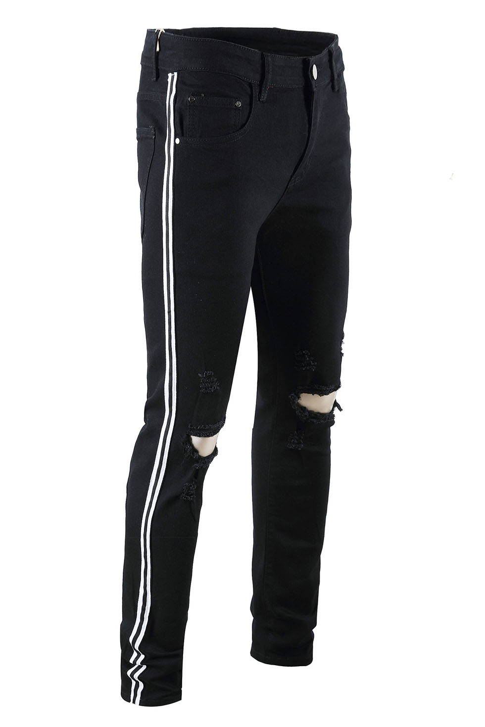 mens skinny jeans with side stripe
