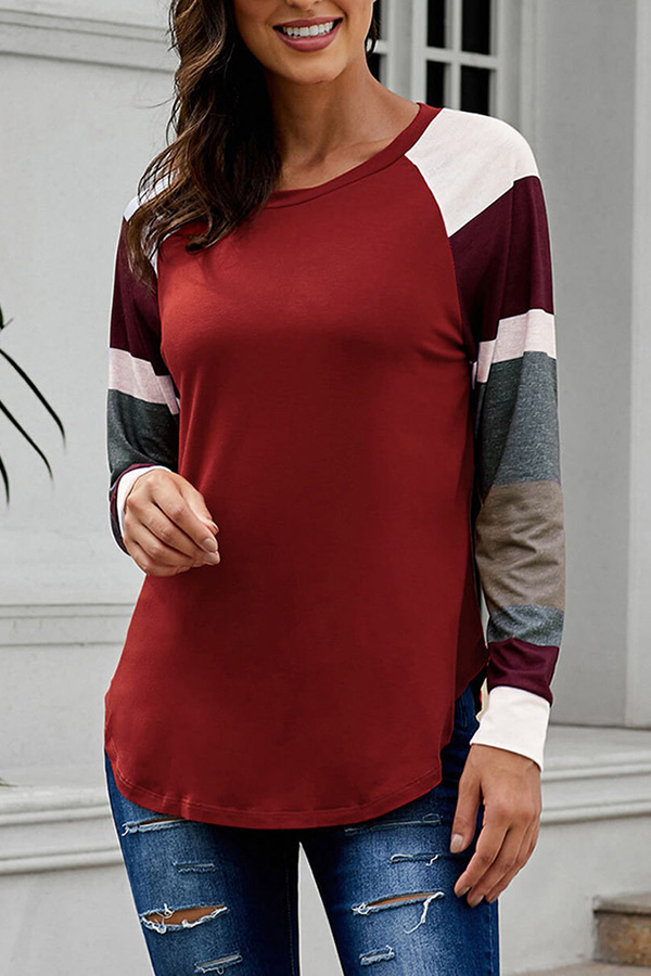 Women Raglan Plaid Sleeve Casual Tee Shirt Cotton Color Block Tunic Blouse and Tops 